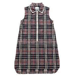 Burberry Girls Size 8 Carlotta Checkerboard Cotton Zip Dress